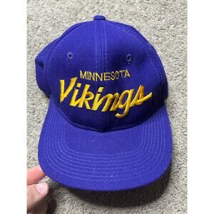 Vintage Minnesota Vikings Snapback Hat Sports Specialties Script NFL